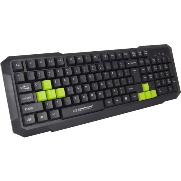 Клавіатура дротова ігрова Esperanza EGK102 Green USB