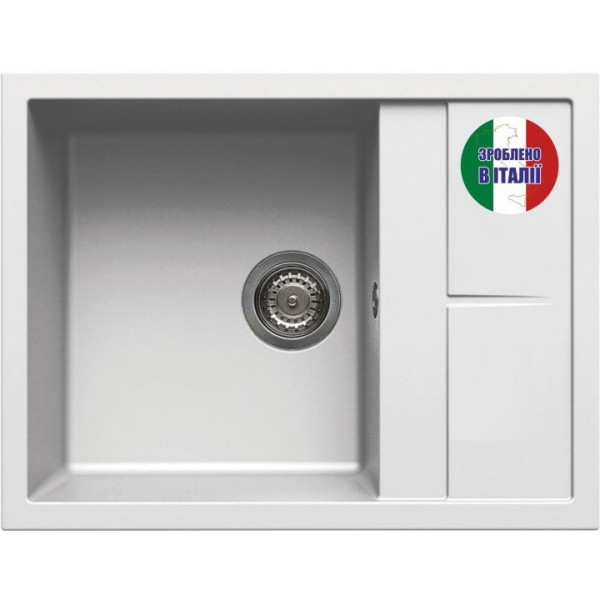 Мийка кухонна Elleci Unico 125 Bianco Titano 68