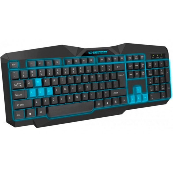 Клавіатура дротова ігрова Esperanza EGK201 Blue USB LED