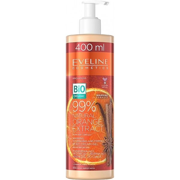 Крем для тіла EVELINE Cosmetics Bio Organic 99% Natural Orange Extract з екстрактом апельсина 400 мл (5903416029458)