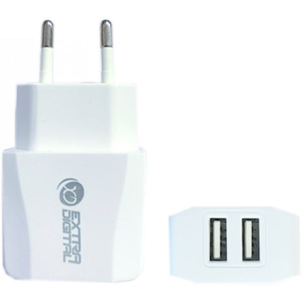 Мережевий зарядний пристрій ExtraDigital 2xUSB 220V 5V 2.1A (SC230242)