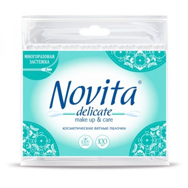 Ватні палички Novita Delikate 100 шт. (4823071615906)