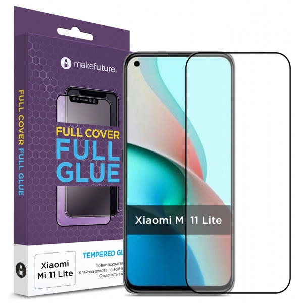 Захисне скло для смартфону MakeFuture Full Cover Full Glue Xiaomi Mi 11 Lite (MGF-XM11L)