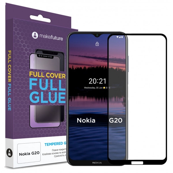 Захисне скло для смартфону MakeFuture Full Cover Full Glue Nokia G20 (MGF-NG20)