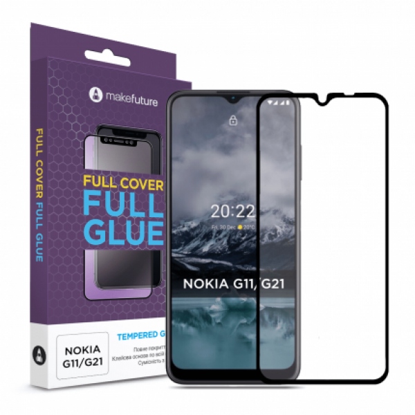 Захисне скло для смартфону MakeFuture Full Cover Full Glue Nokia G11/G21 (MGF-NG11/G21)