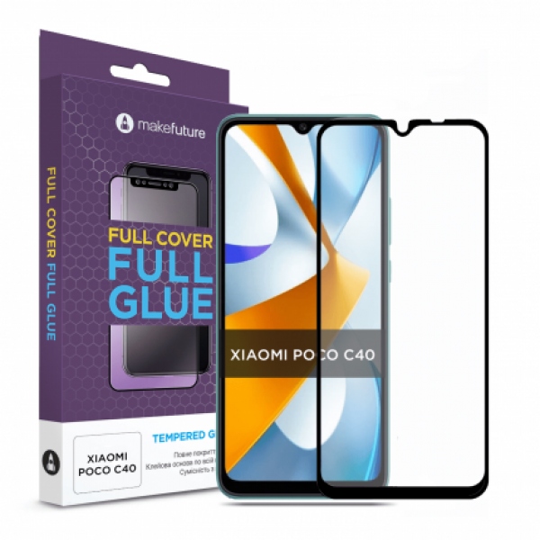 Захисне скло для смартфону MakeFuture FCFG Xiaomi Poco C40 (MGF-XPC40)