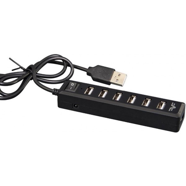 Хаб USB Frime 7хUSB 2.0 Black (FH-20040)