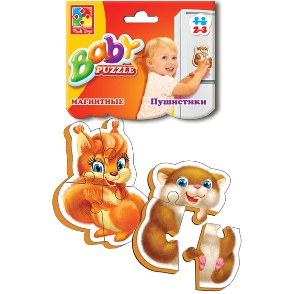 Пазли магнітні (до 2 років) Vladi Toys Пухнастиків (рус) (VT3208-04)