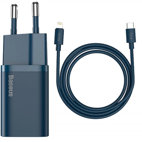 Мережевий зарядний пристрій Baseus 1xUSB 20W USB-C+Cable Type-C (TZCCSUP-B03)