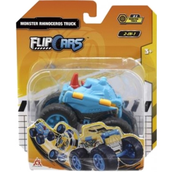 Машинка-трансформер Flip Cars 2 в 1 Монстр-трак Носоріг (EU463875A-03)