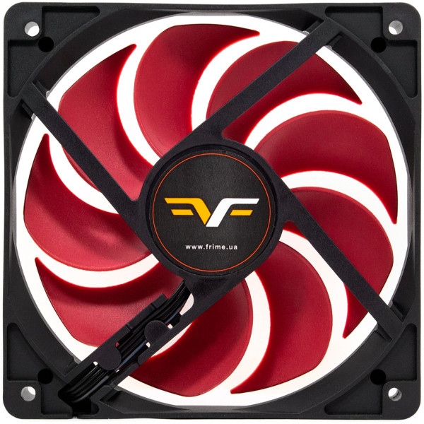 Корпусний вентилятор Frime 120x120x25мм 4Pin+Molex 2000rpm FD Bearing Black/Red (FRF120HB20PWM)