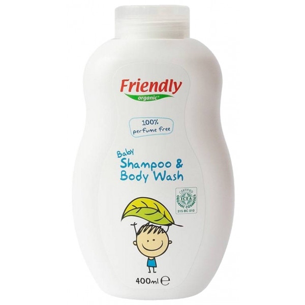 Засіб 2в1 по догляду за дитячим волоссям Friendly organic Органічний шампунь-гель без запаху 400 мл (FR1604)