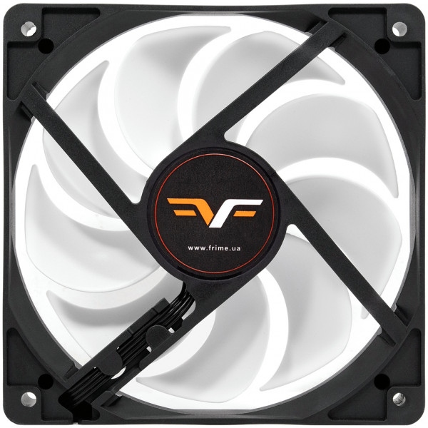 Корпусний вентилятор Frime 120x120x25мм 4Pin+Molex 2000rpm FD Bearing Black/White (FWF120HB20PWM)