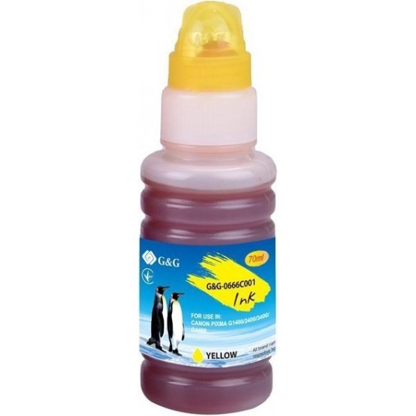 Чорнило G&G для Canon GI-490 Yellow, контейнер 70ml (G&G-0666C001)