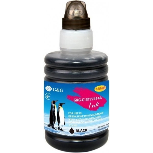Чорнило G&G для  Epson M100 Black pig., контейнер 140 мл (G&G-C13T77414A)