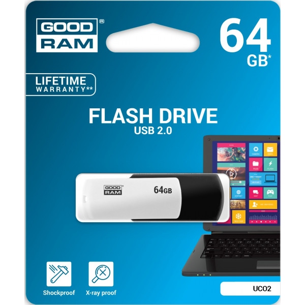 Флеш USB Goodram UCO2 64GB USB 2.0 Colour Black&White (UCO2-0640KWR11)