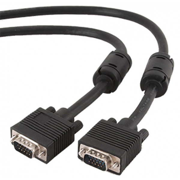Кабель VGA Gembird HD15M/HD15M с 2-мя фер. кольцами 1.8m Black (CC-PPVGA-6B)