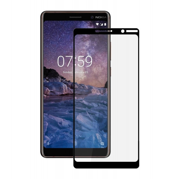 Захисне скло для смартфону PowerPlant Nokia 7 Plus Black (GL605231)