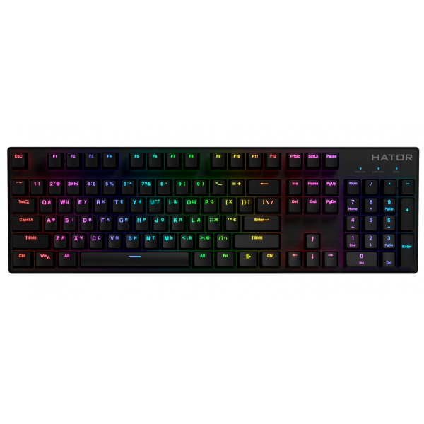 Клавіатура дротова ігрова Hator Starfall RGB Premium Green switch (HTK-598)