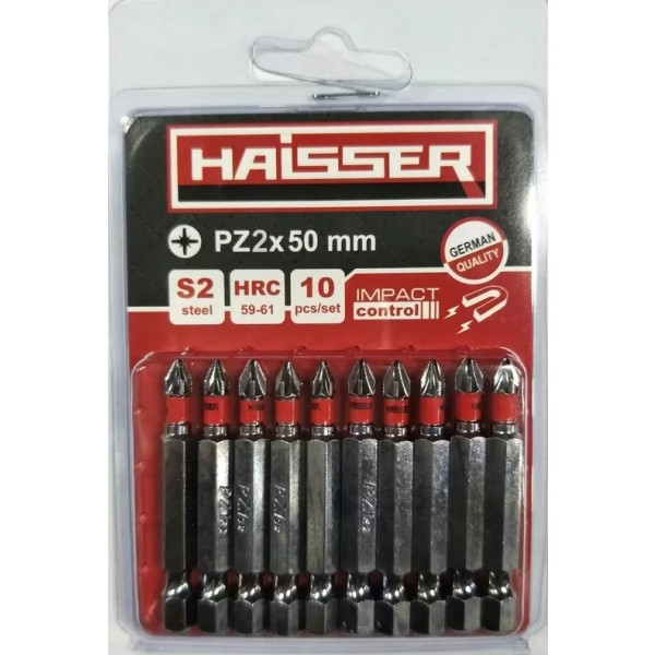 Біта для викрутки Haisser PZ2х50 мм 10 шт. (2712709)
