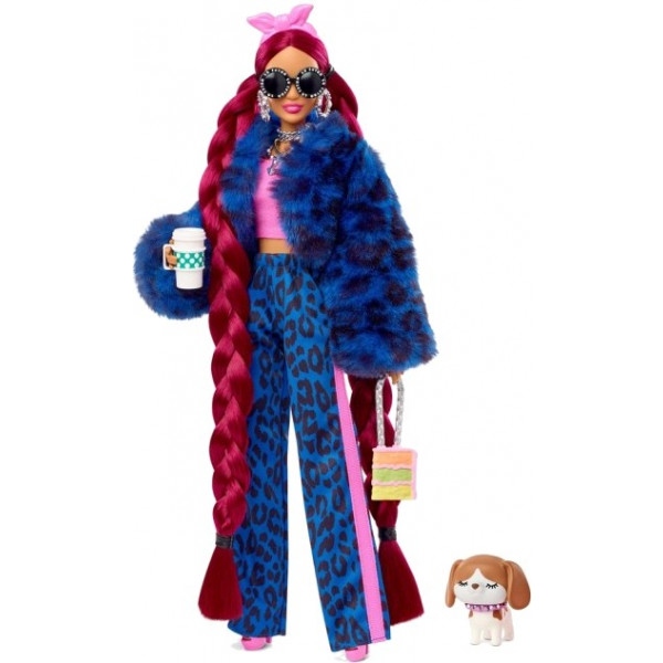 Лялька Barbie "Екстра" у синьому леопардовому костюмі (HHN09)