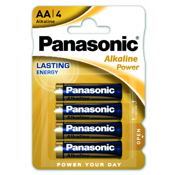 Батарейка тип AA Panasonic ALKALINE POWER AA BLI 4 (LR6REB/4BPR)