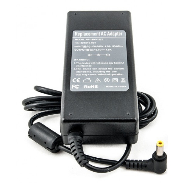 Зарядний пристрій для ноутбука PowerPlant HP 220V 18.5V 90W 4.9A (HP90E5525)