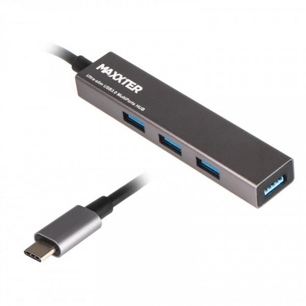 Хаб USB Maxxter HU3C-4P-02