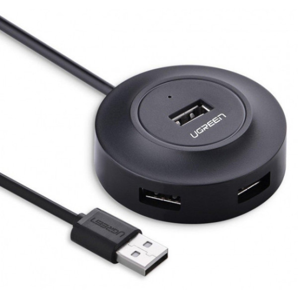Хаб USB UGREEN CR106 4-port 1м USB 2.0 Black (20277)