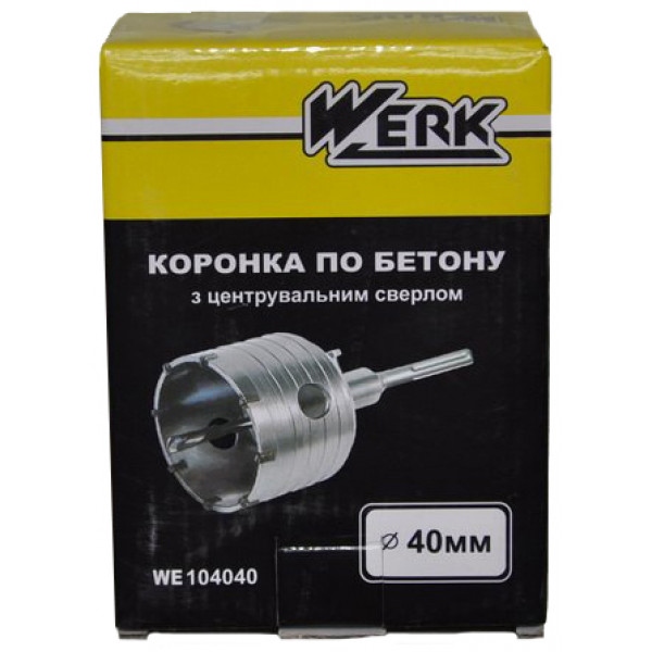 Коронка по бетону Werk 40 мм SDS-plus 07х110 мм (WE104040)