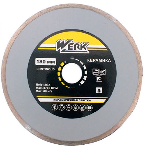 Круг відрізний по каменю Werk 1A1R 180x5x25.4 22,225 мм (WE110122/4232619)