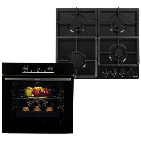 Духова шафа + варильна поверхня газова Gorenje BO6735E02BK + G641EB