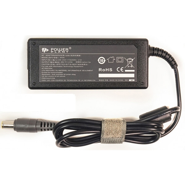 Зарядний пристрій для ноутбука PowerPlant IBM/Lenovo 220V 20V 65W 3.25A (IB65H7955)