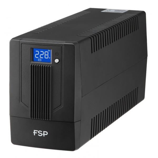 Джерело безперебійного живлення FSP iFP-800, 800ВА/480Вт, USB, LCD, 2хSchuko, AVR Black (PPF4802000)