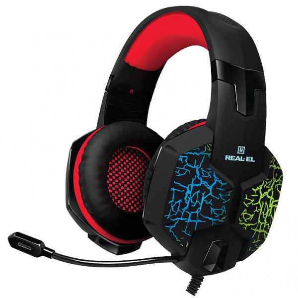 Гарнітура дротова ігрова REAL-EL GDX-7750 Black/Red