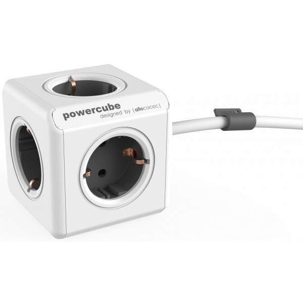 Подовжувач 220В Allocacoc Powercube Extended 1.5m 5р Gray (1300GY/DEEXPC)