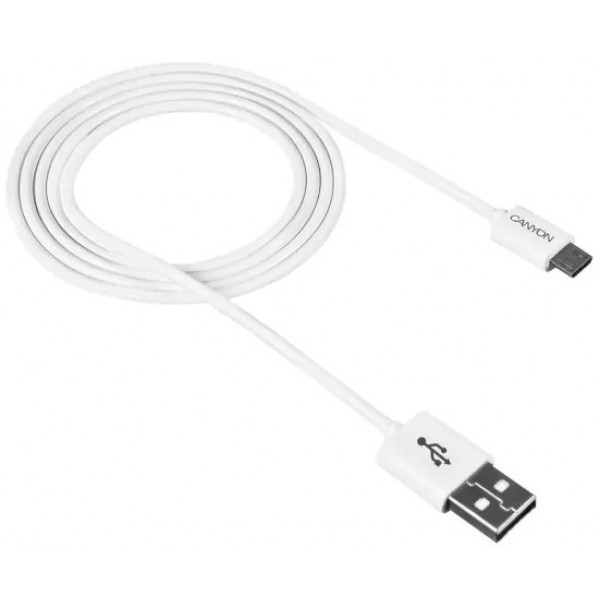 Кабель Canyon MicroUSB 1m White