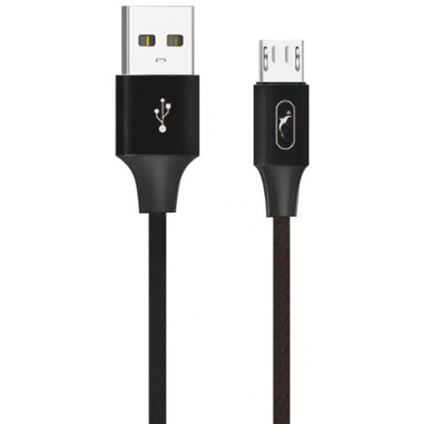 Кабель синхронізації даних SkyDolphin S55V Neylon USB - microUSB 1 м Black (USB-000438)