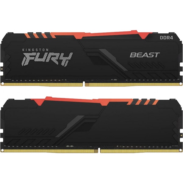 Память DDR Kingston DDR4 2x16GB/3600 Fury Beast RGB Black (KF436C18BBAK2/32)