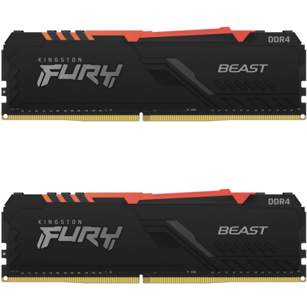 Память DDR Kingston DDR4 2x8GB/3200 Fury Beast RGB (KF432C16BBAK2/16)
