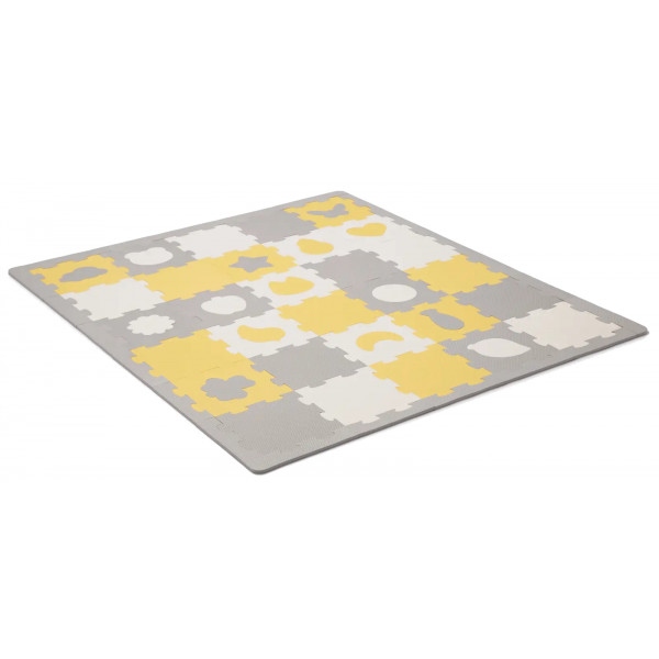 Килимок-пазл м'який Kinderkraft Luno Shapes Yellow 30 шт. (KPLUSH00YEL0000)
