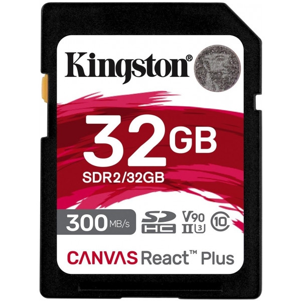 Карта пам'яті Kingston 32GB Canvas React Plus SDHC UHS-II 3 00R/260W U3 V90 (SDR2/32GB)