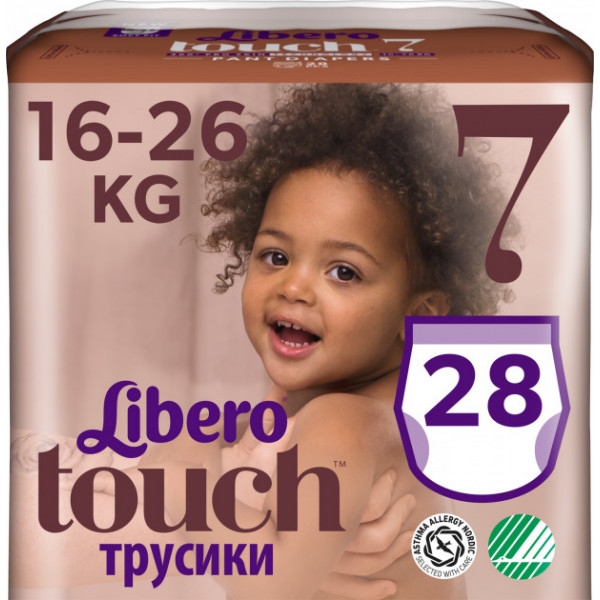 Одноразові підгузки-трусики Libero Touch Pants 7 (16-26 кг), 28 шт (8252)