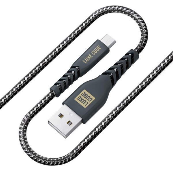 Кабель синхронізації даних Luxe Cube Kevlar USB-microUSB 1.2m Black (8886668686242)
