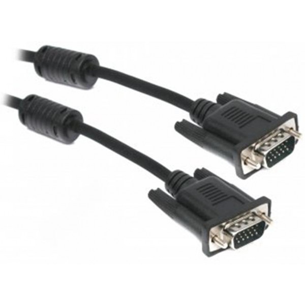 Кабель VGA Maxxter VGA HD15M - VGA HD15M 3+4C, с 2-мя фер, 3m Black (V-VGA-10)