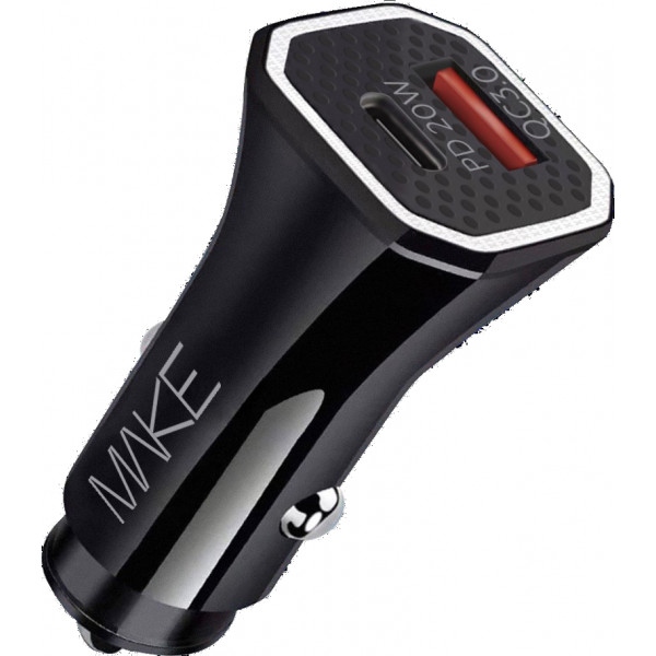 Автомобільний зарядний пристрій MAKE 38W PD+QC Black (MCW-34PBK)