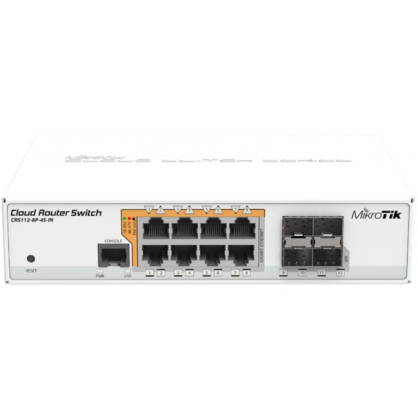 Коммутатор локальної мережі (Switch) MikroTik CRS112-8P-4S-IN