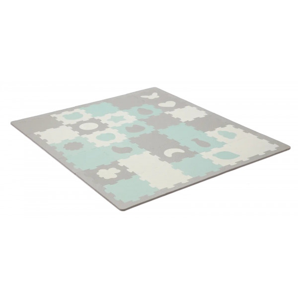 Килимок-пазл м'який Kinderkraft Luno Shapes Mint 30 шт. (KPLUSH00MIN0000)