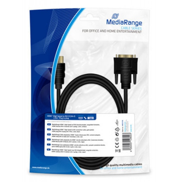 Кабель HDMI - DVI MediaRange HDMI-DVI 2m (MRCS118)
