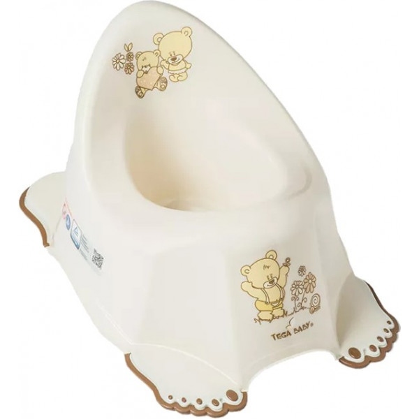 Горщик дитячий Tega Baby Ведмедики з антиковзаючою гумою Бежевий (MS-013-119)
